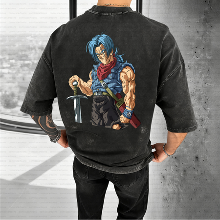 Unisex Anime Inspired Vintage Washed T-Shirt.DT
