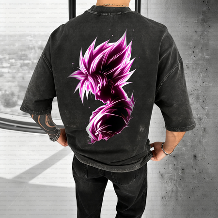 Unisex Anime Inspired Vintage Washed T-Shirt