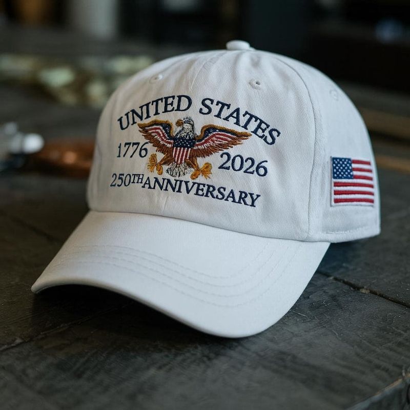 250th Anniversary Embroidered Baseball, U.S. Tribute Retro Cap, Anniversary Gift, Gift For Dad