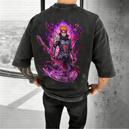 Unisex Anime Inspired Vintage Washed T-Shirt