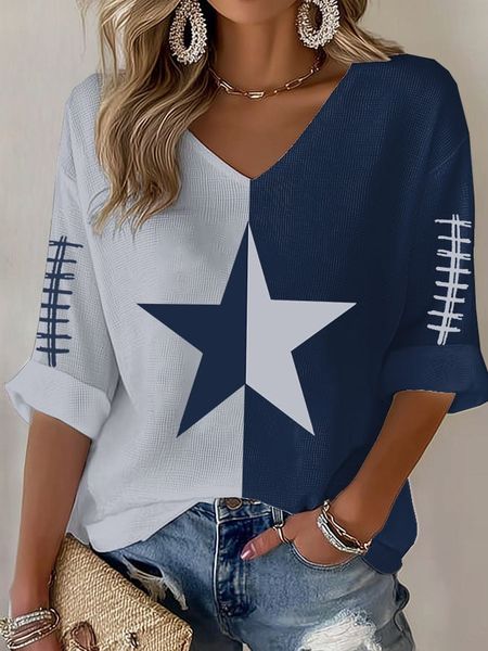 Women's Retro American Football Print T-Shirt