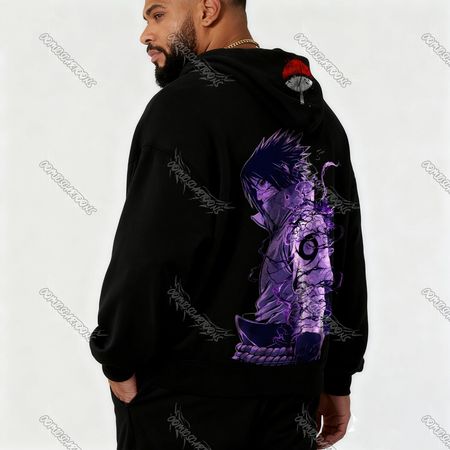 (Naruto)Unisex Graphic Streetwear Vintage Zipper Cardigan Plush Hoodie