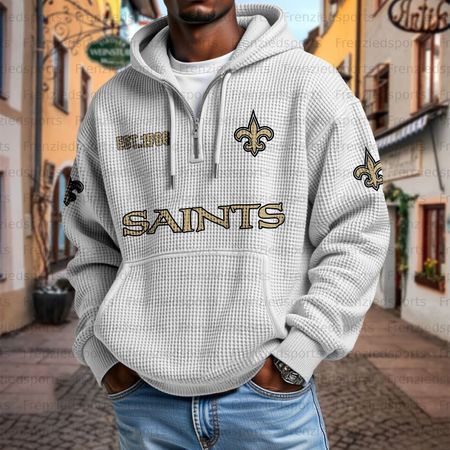 Unisex &amp;amp;amp;amp;quot;New Orleans Saints &amp;amp;amp;amp;quot; Graphic Streetwear Vintage  Waffle Fabric hoodie