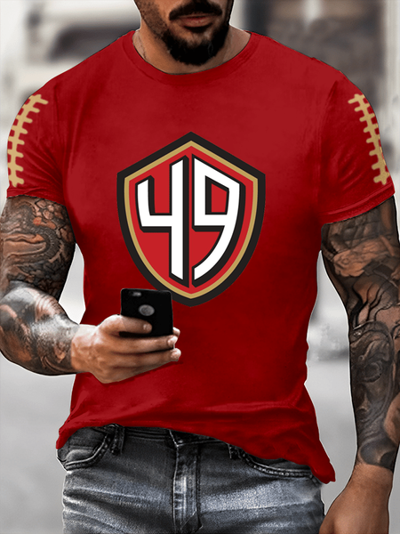 Men's Football Print Casual T-shirt