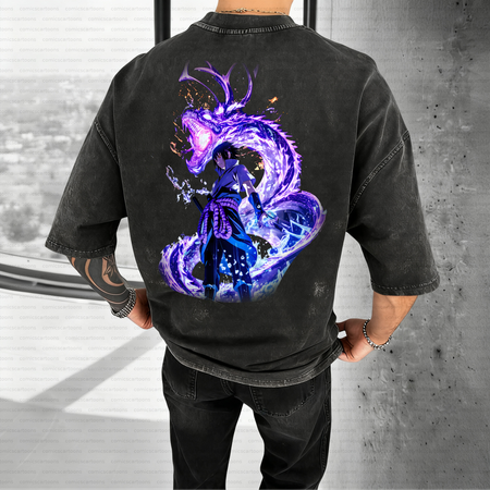 Unisex Anime Inspired Vintage Washed T-Shirt