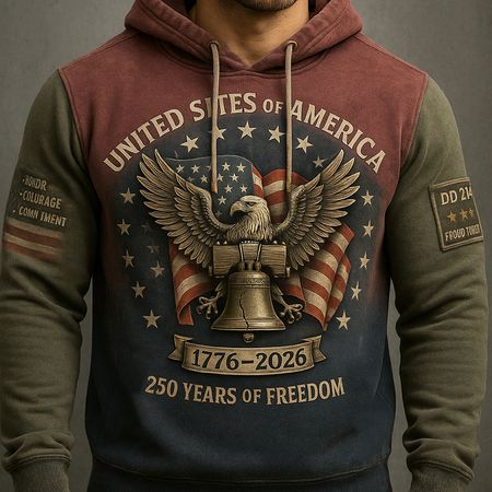 250th Anniversary of the United States Printed Hoodie