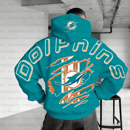 Unisex &amp;amp;amp;amp;quot;Miami dolphins  &amp;amp;amp;amp;quot; Graphic Streetwear Vintage Plush Hoodie