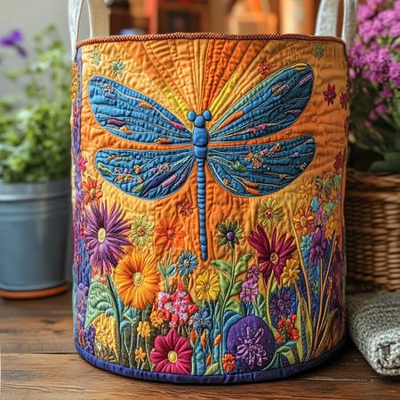 Vibrant Meadow Glow Quilted Laundry Basket NCU0NXD822