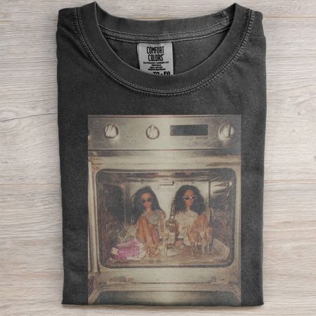 OVEN, DRINKING ALCOHOL, SUNGLASSES, BARBIECORE TEE