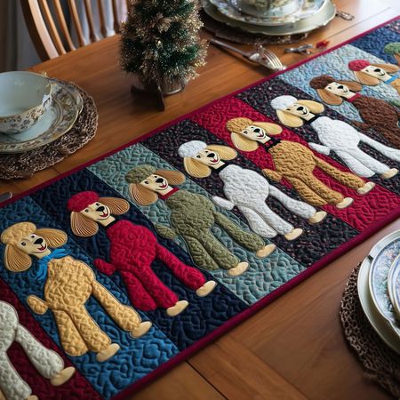 Poodle Charm Quilted Table Runner GFTOTP15410