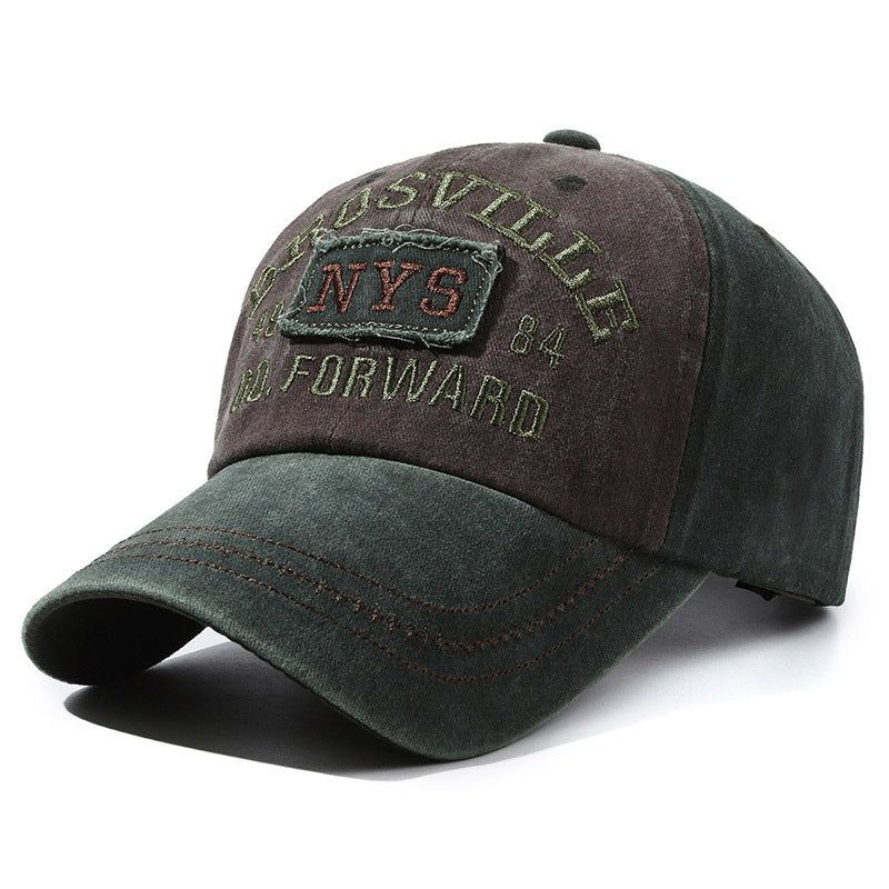 Vintage Washed Cotton Baseball Cap: NYS Embroidered Retro Style for Men & Women