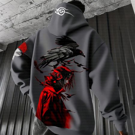 Plus Velvet Unisex Anime Graphic Streetwear Vintage Hoodie