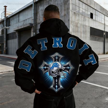 Unisex &amp;amp;amp;amp;quot;Detroit Lions&amp;amp;amp;amp;quot; Graphic Streetwear Vintage Plush Hoodie