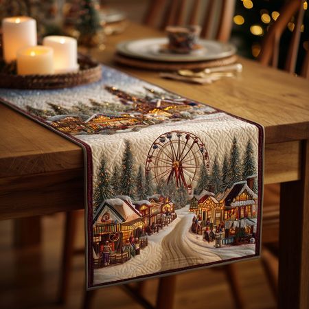 Carnival Village Quilted Table Runner GFTOQA273