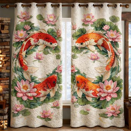 Lotus Koi Grace Quilted Curtains GFTOHD13268
