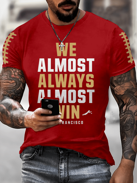 Men's Football Print Casual T-shirt