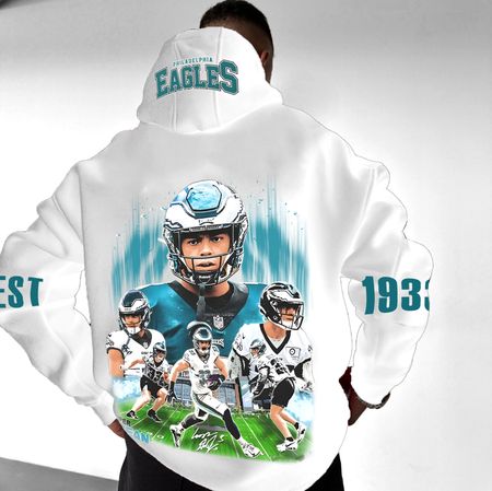 Unisex Football Print  Casual Oversized Hoodie