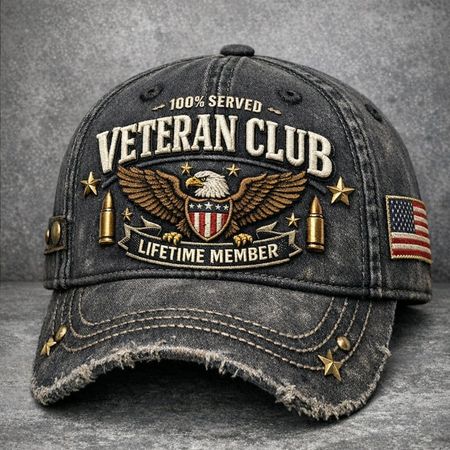 Unisex  Veteran Club Retro Print Casual Hat