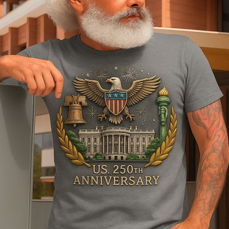 US 250th Anniversary Print Casual T-Shirt
