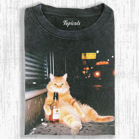 DRINKING CAT T- SHIRTS