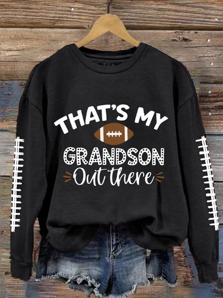 Women's That's My Grandson Out There Football Grandma Casual Sweatshirt