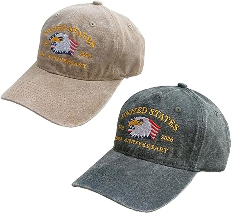 Eagle   Usa 250th Anniversary Hat Adjustable United States Patriotic Cap For 250th Celebrationvintage Washed Baseball Cap