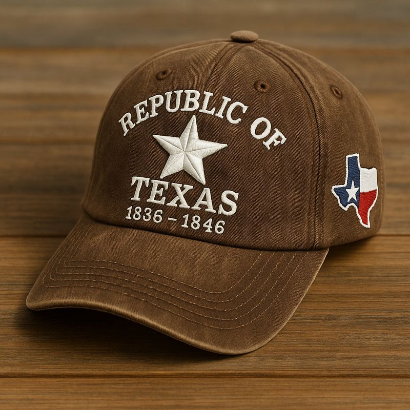 🔥Only a Few Left -Republic of Texas Commemorative Baseball Cap · Vintage Brown