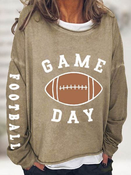Women's Football Is My Favorite Season Casual Long-Sleeve T-Shirt