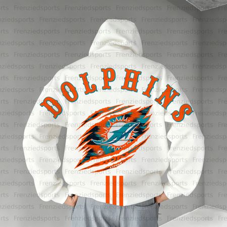 Unisex &amp;amp;amp;amp;quot;Miami dolphins &amp;amp;amp;amp;quot; Graphic Streetwear Vintage Plush Hoodie