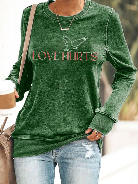 Retro Philadelphia Love Hurts Print Sweatshirt