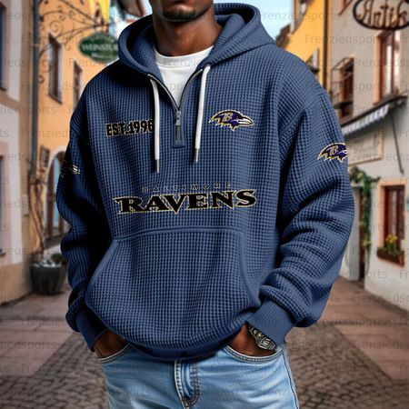 Unisex &amp;amp;amp;amp;quot;Baltimore Ravens &amp;amp;amp;amp;quot; Graphic Streetwear Vintage  Waffle Fabric hoodie