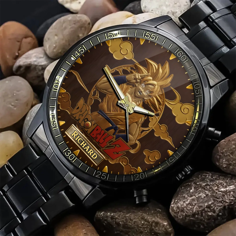Personalized Anime-Inspired Watch - Custom Name Engraved Design