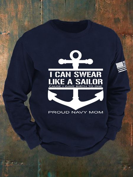 Men's Navy 250th Anniversary Print sweatshirt