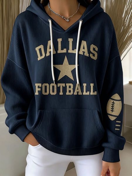 Women's Football Print Casual Sweatshirt