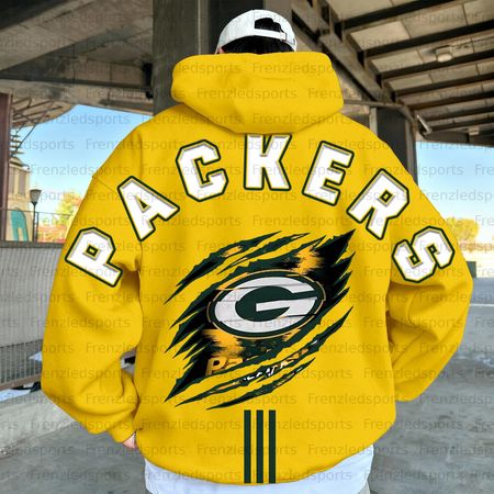 Unisex &amp;amp;amp;amp;quot;Green Bay Packers&amp;amp;amp;amp;quot; Graphic Streetwear Vintage Plush Hoodie