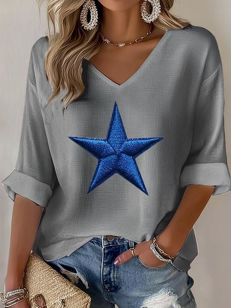 Women's Football Print Waffle T-shirt