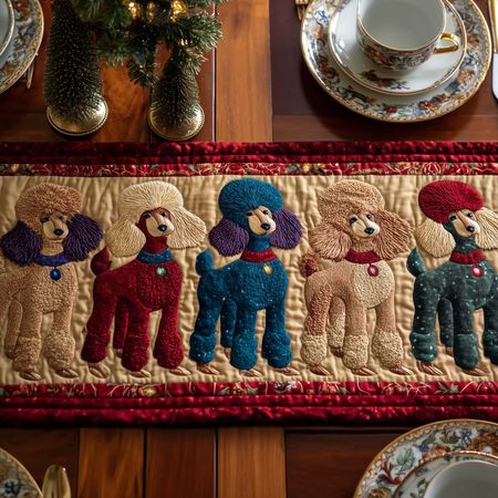 Poodle Charm Quilted Table Runner GFTOTP15415