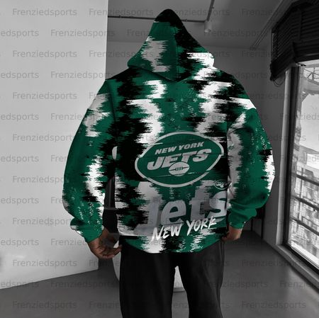 Unisex &amp;amp;amp;amp;quot;New York Jets&amp;amp;amp;amp;quot; Graphic Streetwear Vintage Plush Hoodie