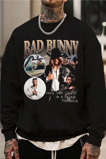 Vintage Bad Bunny round neck sweatshirt