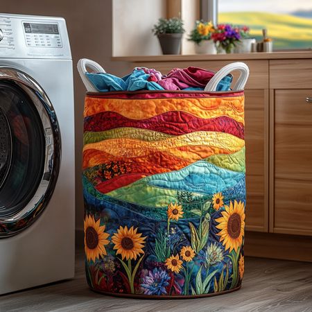Sunshine Meadow Quilted Laundry Basket NCU0DV735