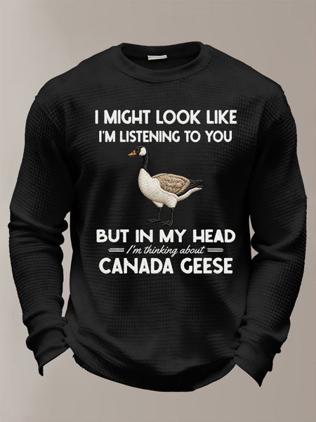 Men's casual Canada Goose waffle-knit T-shirt