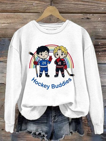 Women's Hockey Romance Print Casual Sweatshirt