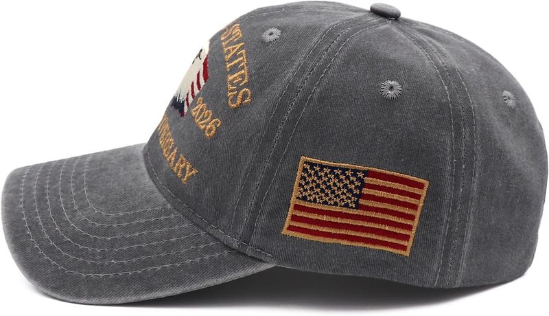 250 Anniversary USA Hat Adjustable America 250th Anniversary Hat 1776-2026 Embroidery Baseball Cap