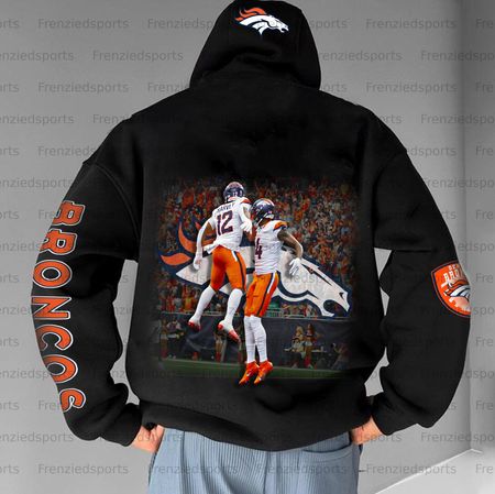 Unisex &amp;amp;amp;amp;quot;Denver Broncos&amp;amp;amp;amp;quot; Graphic Streetwear Vintage Plush Hoodie
