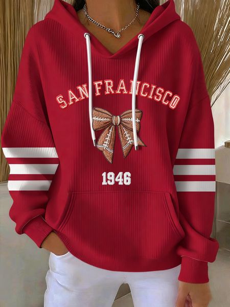 Women's Football Print Casual Sweatshirt