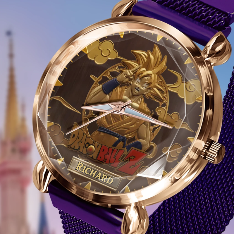 Personalized Anime-Inspired Watch - Custom Name Engraved Design