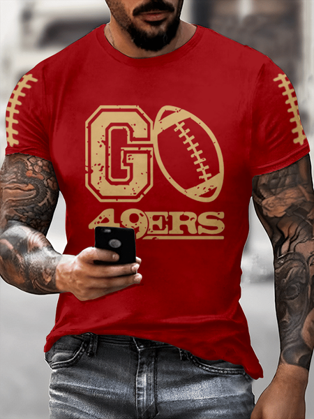 Men's Football Print Casual T-shirt
