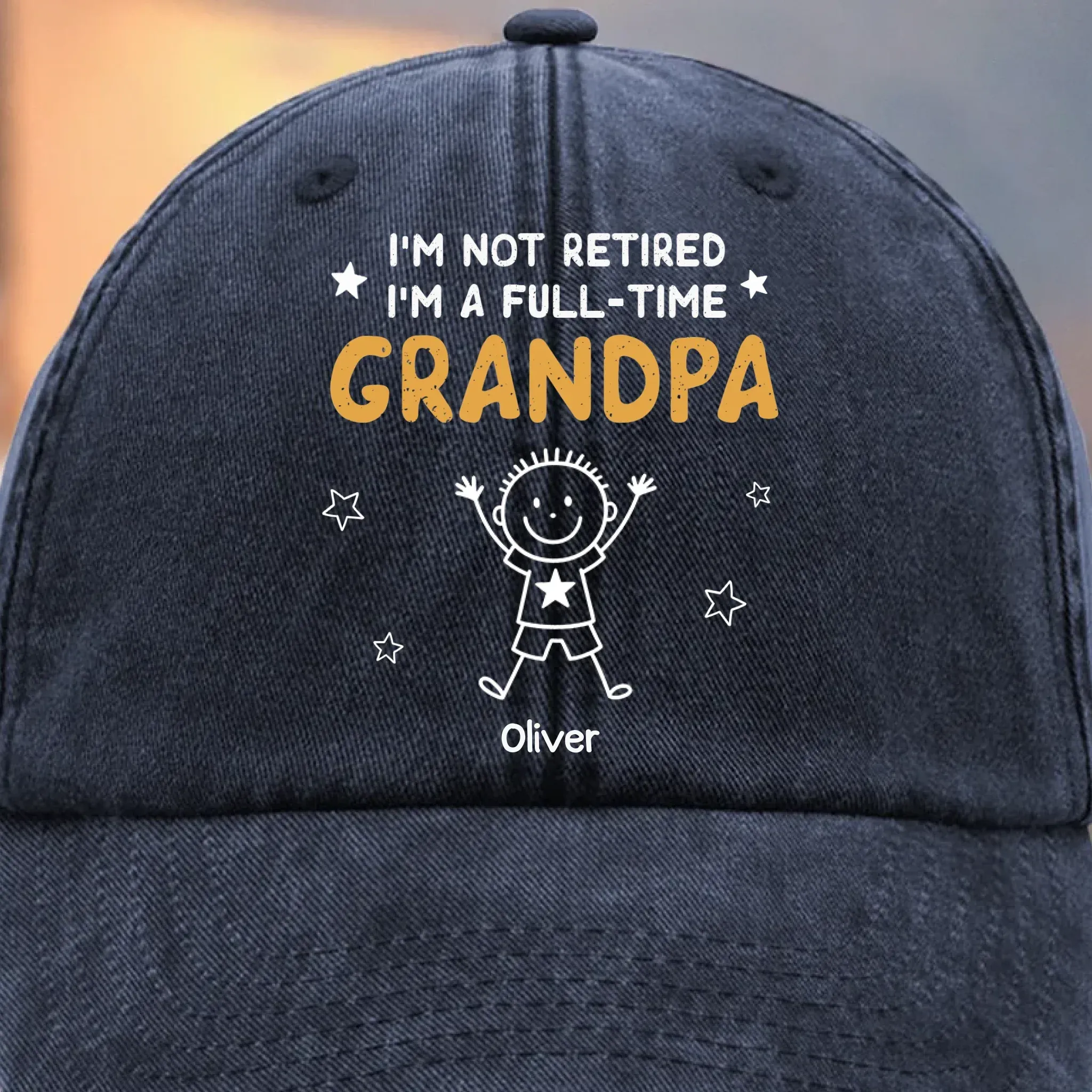 Custom Vintage Washed Denim Baseball Cap - Personalized Birthday Gifts For Dad, Grandpa - Your Love Leads Our Journey