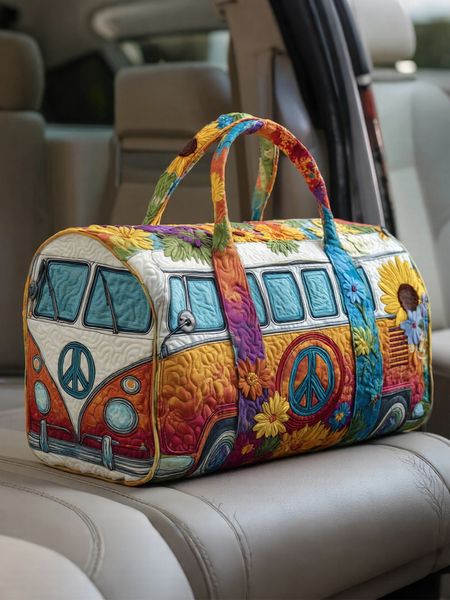Hippie Van Quilted Duffle Bag