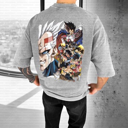 Unisex Anime Inspired Vintage Washed T-Shirt